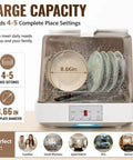 Top Shelf Portable Countertop Dishwasher With Attached Water Tank And Three Rapid Wash Cycles High Heat Clean For Dorms Apartments And Camper Vans Smooth Operator No Sweat Routine, showing large capacity for 4-5 place settings.