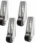 4 Pack Hella Durable Vertical Track Roller Wheels, rubber wheels with alloy steel bracket for barn door setup.