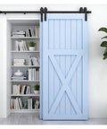 Barn Door Hardware Kit For Double Doors Bypass Sliding System With Bent Track Hangers Anti Jump Top Block Floor Guide