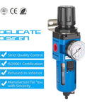 3/4 Inch NPT Air Filter Regulator Combo Piggyback With 5 Micron Brass Element and Gauge, AW4000-06M, Easy Install