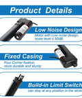 8 Inch Stroke Electric Linear Actuator 12V DC High Speed 1.34 Inches Per Second 400N 88 Lbs Heavy Duty With Mounting Brackets IP65 Sealed details