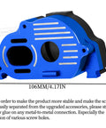 RC Gearbox Slipper Clutch Upgrade Kit With 54T Spur Gear And Transmission Cover For One Tenth Kraton Outcast Four S V2 One Tenth Senton Vortechs 223S V4 One Eighth Typhon 223S V4 Includes 54T Gear With 20T And 21T Pinions Navy Blue, showing a navy blue transmission cover with measurements.