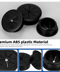 Slick Two Inch Desk Cable Grommets With Rapid Hole Saw And Fifteen Nylon Strap Ties For No Brainer Wire Routing And Tight Cord Setup On Your Modern Office Or Home Desktop Pack Of Ten, black ABS plastic grommets.