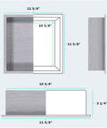 Diagram of 12 By 12 Inch Shower Niche In Brushed Nickel Stainless Steel, Built To Last And Ready For Inwall Shelf Installation