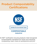 NSF compostable industrial certification graphic for Compostable TPLA Cutlery Wrap Set Assorted Utensils Pack Of 250