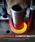 1 Inch Hardy Tool for anvil turning, bending, forge scrolling and twisting jig in universal 3/4 inch hole fit demonstration.