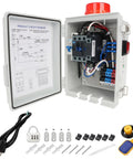 Upgraded Septic Control Panel With Alarm And Float Switch 110 dB Audible With Flashing Lights Pump Circuit Breaker 14 AWG Power Cord High Water Tank Alert For Septic System Sewage Well Or Basement, open panel
