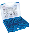 Weather Resistant Pocket Hole Screw Outdoor Project Kit with Maxi Loc Head, 450 Count Case Hardened Steel Screws, Blue Kote Finish