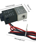 12V DC Aluminum Solenoid Valve For Air And CO2 Compressors, 1 Eighth Inch NPT, 2 Way Normally Open, Electric Valve with wires