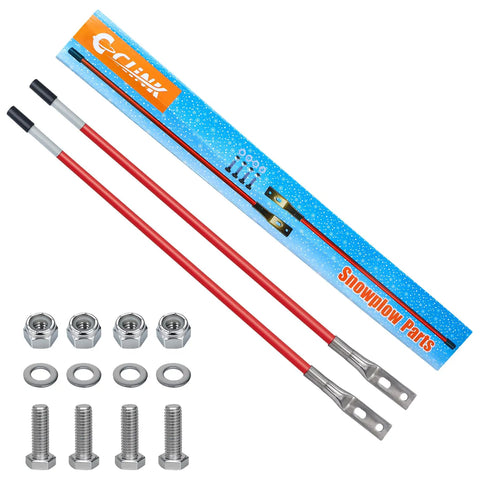 2 Sets 27 Inch Snow Plow Blade Marker Guides Kit With Durable Red Solid Internal Steel Wire And 304L Stainless Base High Visibility