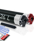 Pair Of 0.218 In Wire Size Heavy Duty Garage Door Torsion Springs Set With Non Slip Winding Bars And Gloves Black Coated Without Oil