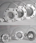 Heavy Duty 360 Degree Aluminum Alloy Ring Air Knife Blower For High Speed Industrial Pipe And Cable Drying With Powerful Even Airflow And Low Consumption Ideal For Surface Processing Equipment 51mm Model close-up of aluminum rings with hoses.