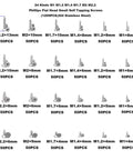 Massive 1200 Pieces 304 Stainless Steel Phillips Flat Head Self Tapping Screws Assortment Kit with 24 Sizes overview.