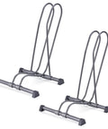 Two Pack Adjustable Floor Bike Stands For Mountain, Fat Tire And Road Bikes, Freestanding Bike Rack Set, black metal design