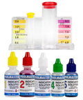 Total Game Changer Swimming Pool And Spa Water Test Kit For Chlorine Bromine Ph And Alkalinity with color-coded solutions.