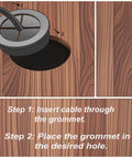 Steps for using One And Three Quarter Inch Cable Grommet Five Pack Flexible Rubber Wire Hole Plugs For Industrial Control Panels And UPS Enclosures Black 45 Millimeter Diameter.
