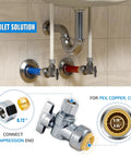 Angle Stop Valve Pack Twenty Five No Lead Brass Push To Connect One Half By Three Eighth Inch Compression Water Shutoff Valve