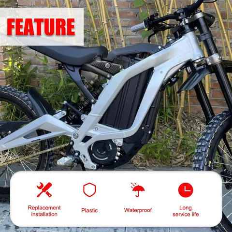 Imitation Carbon Fiber Battery Side Cover With Lock Guard For Light Bee X S X160 X260 Electric Dirt Bike Ebike Battery Wrap Protector Shield Tough PP Plastic