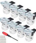 Crystal Clear 2 Inch Caster Wheels Set Of 8 With Brakes For Carts Cabinets Dressers And Benches 360 Degree Top Plate No Noise Locking Casters