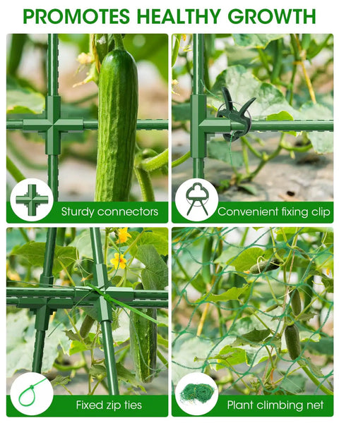 Two Pack A Frame Cucumber Trellis Garden Trellis For Climbing Plants Outdoor Raised Bed Plant Grow Support close-up features