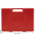 Red carrying case for Gear Hub Pulley Puller Set With 2 And 3 Jaw Designs For Tight Spaces Includes 3 Inch 4 Inch 6 Inch 8 Inch Pullers