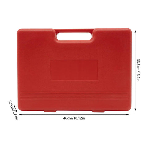 Red carrying case for Gear Hub Pulley Puller Set With 2 And 3 Jaw Designs For Tight Spaces Includes 3 Inch 4 Inch 6 Inch 8 Inch Pullers