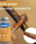 Copper Anti Seize Lubricant Paste With Brush Top Bottle Applied to Thread