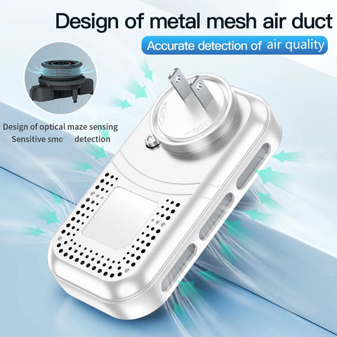 Six In One Environment Detector With HD Display Temperature And Humidity Monitor Built In Battery No Fuss Plug In High Accuracy Sensors For Home RV Hotel Camping Car Travel White 1 Pack, white plug-in air quality sensor