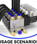 20 Pack Push To Connect Pneumatic Fittings 4mm Tube OD To One Quarter Inch Male Quick Connect Air Line Hose Fittings installed on system