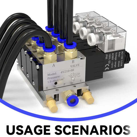 20 Pack Push To Connect Pneumatic Fittings 4mm Tube OD To One Quarter Inch Male Quick Connect Air Line Hose Fittings installed on system