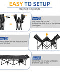Extra Wide 32 Inch Camping Cot With Thick Mattress Holds Up To 600 Lbs setup instructions for easy assembly and transport
