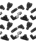 Solid TEHAUX Pneumatic Push To Connect Air Hose Fitting Kit With 3/8 Inch Npt Male Thread And 8mm Tube, Straight Elbow Tee Connector Nickel Plated Copper For Lab Or Machine Setups That Are Total Game Changers. Black pneumatic fittings kit with straight, elbow, and tee connectors