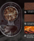 Top view of the "All In One Coffee Maker With Built In Two In One Grinder, Portable Drip Machine For Home Or Office" showing coffee grounds.