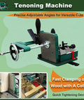 Woodworking Tenoning Machine With Adjustable Support Plate 0 To 45 Degree Tilt 82.5mm Clamp Capacity shown at angle