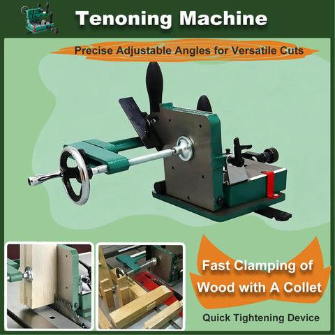 Woodworking Tenoning Machine With Adjustable Support Plate 0 To 45 Degree Tilt 82.5mm Clamp Capacity shown at angle