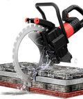 Heavy Duty Electric Wall Chaser Equipped With A Beefy 8900W Brushless Copper Motor And Premium Titanium Blade making clean cuts in concrete slabs.