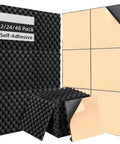 Heavy Duty Peel And Stick Soundproof Foam Acoustic Wall Panels High Density Noise Dampening Blocks, black and beige foam textures