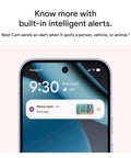 Mobile screen displaying alert from Nest Cam Indoor Wired 3rd Gen Security Camera With Crisp 2K HDR Video And Gemini AI, Night Vision.