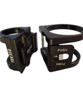One Hand Quick Release Fire Extinguisher Roll Bar Mount for 1.50 to 2.00 Inch Roll Bars Black Finish, clamp view