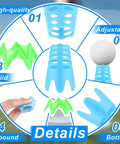 Close-up details of a 30 Piece Golf Tees Set For Home Indoor Outdoor Practice Durable Plastic Tees In Multicolor with golf ball