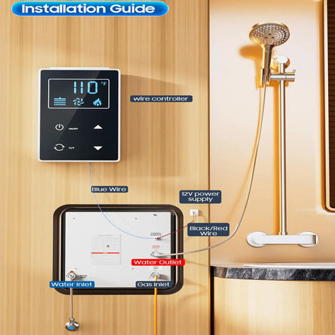 Installation guide for 12 Volt Propane Tankless Water Heater For RV Camper With Instant On Demand Hot Water Continuous Flow.