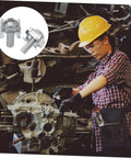 Woman working on a machine with Top Shelf 100 Piece Rack Mount Screws Plus Cage Nuts Forged From Heavy Duty Steel With Zinc Coating.