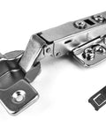 Two Pack Frameless Cabinet Hinges With No Squeak Soft Close, 90 Degree Restricted Opening, 6 Way 3 Cam Adjustment, Includes Installation Screws For Concealed Frameless Kitchen Doors, Full Overlay Style, Easy Install Hardware