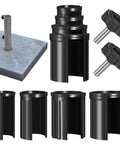 Patio Umbrella Replacement Parts Kit 6 Piece Set With Base Inserts Ring Plugs And Hand Knobs For 1.0, 1.3, 1.5 And 1.9 Inch Poles
