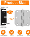 Product size illustration of 15-piece hinge from 30 Piece Stainless Steel Door Hinge Shims Kit With Coated Finish For Interior Doors Gap Filler And Alignment Fix DIY Home Repair Essential For 4 Inch By 1.5 Inch Hinges Durable Shim Set Easy Install