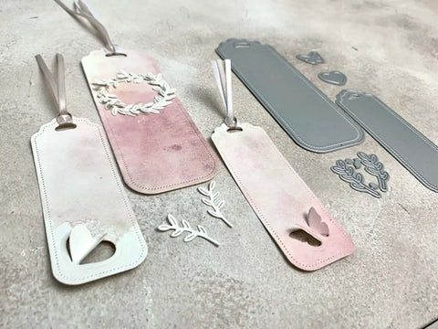 Butterfly Leaf Tag Bookmark Stencil Die Set For DIY Crafts And Scrapbooking Metal Cutting Dies with labels and embossed designs