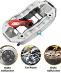 Brake Caliper Compression Tool With 360 Degree Rotating Ratchet For Piston Retraction And Two Steel Plates