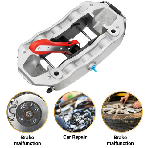 Brake Caliper Compression Tool With 360 Degree Rotating Ratchet For Piston Retraction And Two Steel Plates