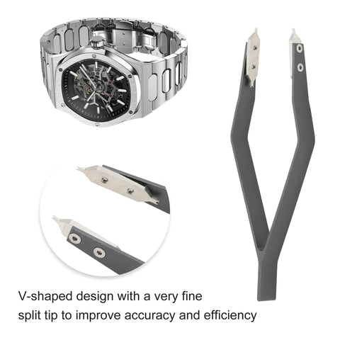 V Shaped Watch Spring Bar Tweezers For Precision Repairs, Aluminum Alloy Remover Tool, Easy Grip Accessory For Watchmakers