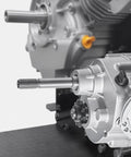 Savage Professional Grade Forward Reverse Go Kart Gearbox With 30 Series Torque Converter close-up view of shaft and gears.